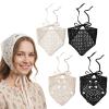 Fosaseua 4Pcs Crochet Head Scarf Boho Hollow Floral Crochet Bandana view 1