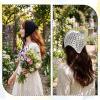 Fosaseua 4Pcs Crochet Head Scarf Boho Hollow Floral Crochet Bandana view 4