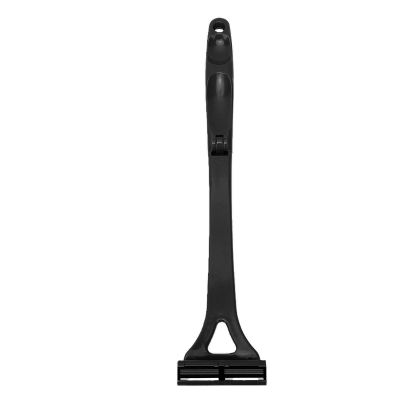 Ymiko Back Hair Trimmer Back Shaver Groomer 44cm Extended Handle Manual Hair Remover No Electricity Needed with 3-Layer Precision Trimmer Head for Shoulders Chest Limbs (Black)