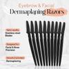 Abiding Essentials Dermaplane Razor for Women & Men Precision Hair Remover & Exfoliating Face Shaver, Eyebrow Trimmer Luxurious At-Home Spa Skincare Set (Premium Black) 10pcs view 2