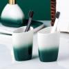 Couples Ceramic Bathroom Five-piece Toiletry Set Brushing Teeth Mouthwash Cup Utensils Six-piece view 4