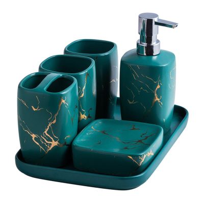 Ceramic Bathroom Toiletries Set Supplies Mouthwash Cup Toothbrush Cover