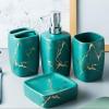 Ceramic Bathroom Toiletries Set Supplies Mouthwash Cup Toothbrush Cover view 3