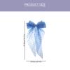 ULTECHNOVO 3pcs Large Hair Bows Spring Barrettes for Thick Hair Women with Long Ribbon Tails Pastel Pink White Blue for Everyday and Party view 2