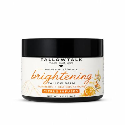 TallowTalk Brightening Tallow Balm, Turmeric and Sea Buckthorn, Orange Scent, Grass-Fed Beef Tallow, Balm