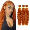 #350 Orange Bundles Human Hair Water Wave Bundles 24 26 28 Inch Unprocessed Brazilian Virgin Hair 3 Bundles 150 Grams Ginger Water Wave Bundles Human Hair Extensions view 1