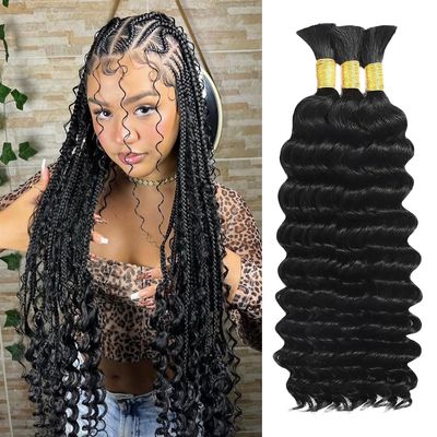 Fridnae Human Braiding Hair For Boho Braids 26 Inch Natural Deep Curly Bulk