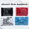 Acenail Wide Boho Headbands for Women Paisley Printed Hair Bands Non Slip Stretch Turban Head Bands Leopard Bandana Hairband Yoga Sport Head Wraps Hair Accessories for Workout 4 Pack (Paisley Printed) view 2