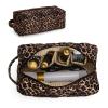 HiTotes Hair Tools Travel Bag Compatible with Dyson Airwrap Quilted Leopard Print Travel Case for Shark Flexstyle Cute Floral Hair Tools Organizer view 1