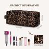 HiTotes Hair Tools Travel Bag Compatible with Dyson Airwrap Quilted Leopard Print Travel Case for Shark Flexstyle Cute Floral Hair Tools Organizer view 2