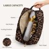 HiTotes Hair Tools Travel Bag Compatible with Dyson Airwrap Quilted Leopard Print Travel Case for Shark Flexstyle Cute Floral Hair Tools Organizer view 3