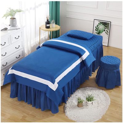 YQBDCKEDU 4Pcs Beauty Salon Bmassage Spa Cover Sets 4-Piece Beauty Bed Cover High-End European Style Beauty Salon Massage Bed Cover Massage Bed Cover(Blue,60 * 180Cm)/Blue/60 * 180Cm