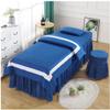 YQBDCKEDU 4Pcs Beauty Salon Bmassage Spa Cover Sets 4-Piece Beauty Bed Cover High-End European Style Beauty Salon Massage Bed Cover Massage Bed Cover(Blue,60 * 180Cm)/Blue/60 * 180Cm view 1