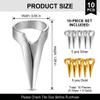 10 Pack Hair Parting Rings, Metal Finger Hair Sectioning Tools, Stainless Steel Hairline Separator Rings for Braiding Weaving Curling Extensions Cosplay, Gold Silver view 2