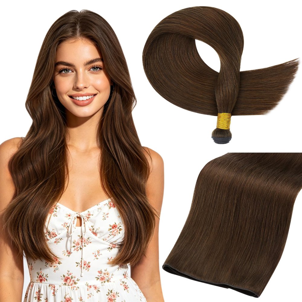 Full Shine Genius Weft Hair Extensions Human Hair 24 Inch 60G