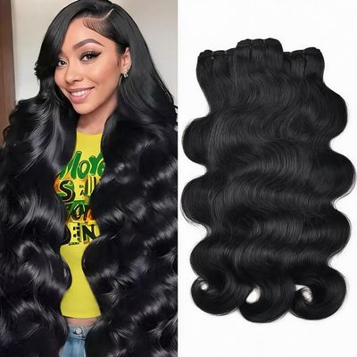 15A Raw Indian Human Hair Body Wave Bundles Human Hair 18 20 22 Inch 100% Unprocessed Indian Human 3 Bundles for Women Hair Extensions Quick Weave No Tangle Shedding Natural Black