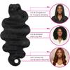 15A Raw Indian Human Hair Body Wave Bundles Human Hair 18 20 22 Inch 100% Unprocessed Indian Human 3 Bundles for Women Hair Extensions Quick Weave No Tangle Shedding Natural Black view 4