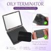 Qianyu 300 Sheets Oil Blotting Paper for Face with Mirror Puff & Refills, Controls Shine Film Absorbs Excess Oil for Oily Skin Travel Size Summer On-the-Go Essential for Flawless Matte Finish Makeup view 4