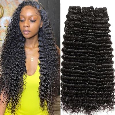 Luxnovolex Curly Human Hair Bundles 10 10 10 Inch Deep Wave Curly Bundles Human Hair 300g Total 12A Brazilian 3 Bundles Deep Curly Bundle Quick Weave Hair Extensions for Black Women