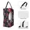 Dusviba Skull Floral Roses Pattern Toiletry Bag Travel Cosmetic Bag Large Capacity Makeup Bag Portable Organizer Pouch Oxford Fabric Waterproof Storage Bag for Women Men Travel Gym view 3