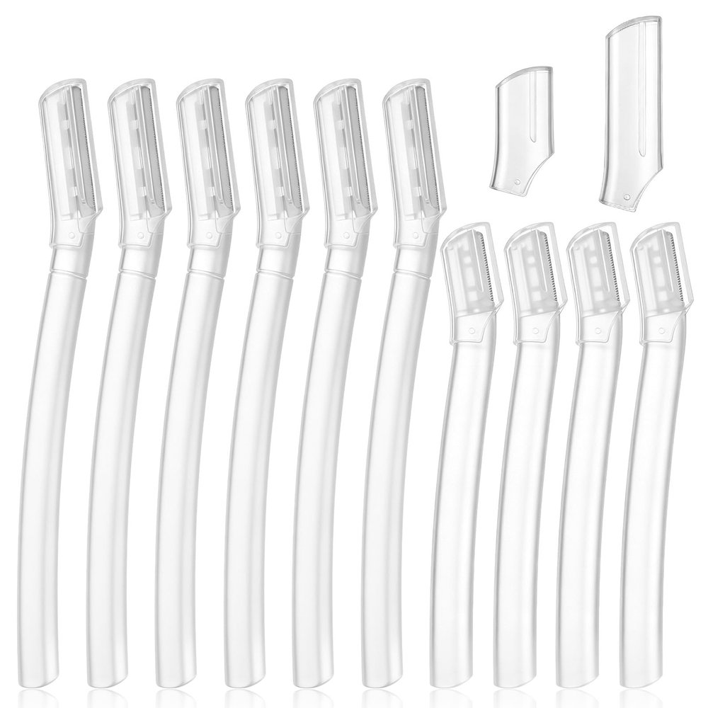 Gjinxi 10pcs Dermaplane Razor for Women Face, Eyebrow Razors Dermaplaning Blade Tool Trimmer Shaver for Peach Fuzz Removal Eyebrow Shaping Smooth Skin Gentle Exfoliation Flawless Makeup Prep