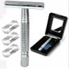Double Edge Safety Razor for Unisex, 3 Platinum Coated Double Edge Blade Refills Safety Razo, Women Men's Razor with a Delicate Box, view 1