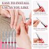 10PCS Flame Nail Drill Bits, 3/32'' Diamond Cuticle Bit for Electric Nail File Machine, Carbide Flame Bit for Cuticle Removal Dead Skin Callus, Manicure Pedicure Kit with Storage Case (Fine Grit) view 4