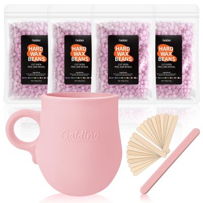 Galdino Face Wax Kit, Waxing Kit For Women, Microwave Facial Wax Kit With 400g Hard Wax Beads, At Home Hair Removal For Face, Eyebrows, Lip, Bikini, Leg, Arm, Underarm, Body