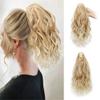 14" Ponytail Extension Multi Layered Fluffy Wavy Curly Claw Clip Natural Soft Synthetic Hairpiece Daily Use(1B) view 2