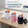 9-Slot Peptide Vial Organizer Case, Portable Travel Carrying Box for GLP-1 Insulin and 3ml/5ml/10ml Medication Vials, Space-Saving Protective Holder for Syringes and Health Supplies (Pink) view 3