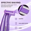 Qreeyx 6-in-1 Electric Razor for Women, Cordless USB Rechargeable Body Shaver, Wet & Dry Painless Hair Remover for Face, Underarm, Bikini & Private Areas, Purple view 2