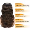 Highlight Ombre U Part Human Hair Wig Body Wave Drawstring Wig 180Density U Part Wig Brazilian Virgin Human Hair Wigs for Black Women Full Head Clip in Half Wig Glueless No Leave Out Wigs 30inch #FB30 view 2