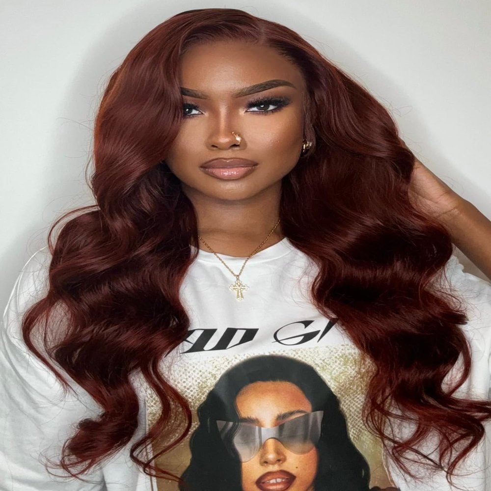 Julia Hair Reddish Brown Drawstring Glueless Body Wave Human Hair Wig 22