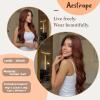 Aestrope Human Hair Wigs Long Curly Center Part Bangs Ombre Wine Red Layered Big Wavy Breathable Cap Lightweight For Women Daily Use (Ombre Burgundy) view 2