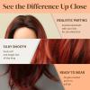 Aestrope Human Hair Wigs Long Curly Center Part Bangs Ombre Wine Red Layered Big Wavy Breathable Cap Lightweight For Women Daily Use (Ombre Burgundy) view 3