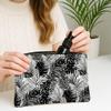 Tropical Modern Makeup Bag, Black White Leaf Cosmetic Travel Pouch for Women, Portable Canvas Zipper Organizer, Summer Skincare Toiletry Bag 7x9 Inch view 3