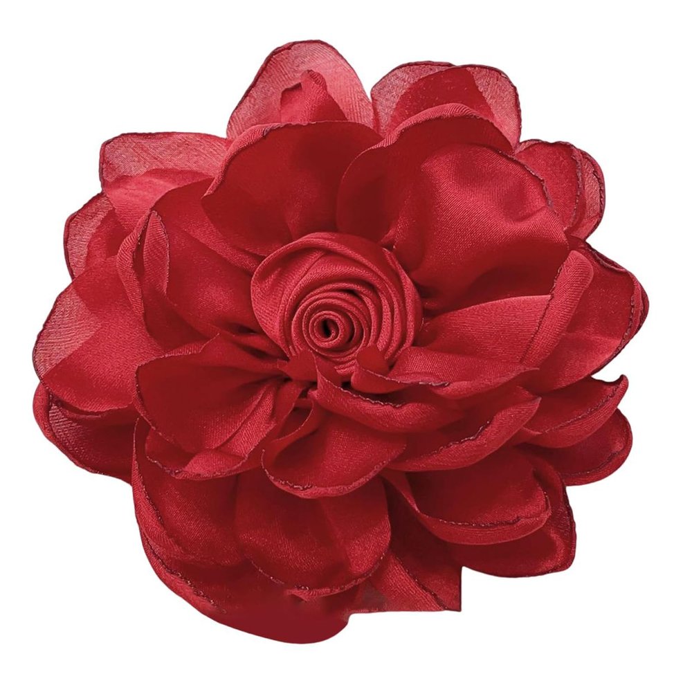 10cm Artificial Rose Fabric Flower, Multifunctional Floral Accessory, Women Corsage, Hair Clip, Lapel Pin, Decor for Clothing, Bags & DIY Crafts Red