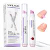 SAVILAND 2-In-1 Cuticle Remover Pen Ceramic 45 Textured Tip Rose Oil 2PCS view 1