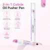 SAVILAND 2-In-1 Cuticle Remover Pen Ceramic 45 Textured Tip Rose Oil 2PCS view 2