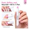 SAVILAND 2-In-1 Cuticle Remover Pen Ceramic 45 Textured Tip Rose Oil 2PCS view 3