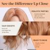 Aestrope Human Hair Wigs Long Wavy Center Part Bangs Peach Gold Layered Curly Breathable Cap Lightweight Adjustable Straps For Women Daily Use (Peach Blonde) view 3
