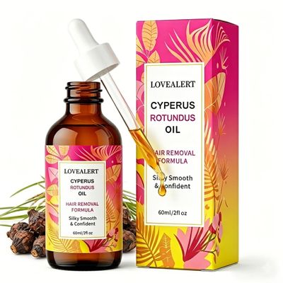 LOVEALERT Cyperus Rotundus Oil for Hair Removal 60ml Natural Hair Care Oil, Plant-Based Cypress Rotundus Oil to Reduce Unwanted Hair Appearance, Soothes & Moisturizes Skin, Gentle for Sensitive Skin