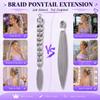 Braided Ponytail Extensions with Hair Ties 24 inch Gray Braids Ponytail Hair Pre Braiding Hair Extensions for Halloween Costume Cosplay view 4