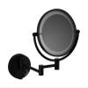 LOPASJNCS Makeup Mirror Cosmetic Vanity Mirror Black LED 8 Inch Makeup Double 3 Times Magnification with Light Bathroom Telescopic view 1