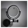 LOPASJNCS Makeup Mirror Cosmetic Vanity Mirror Black LED 8 Inch Makeup Double 3 Times Magnification with Light Bathroom Telescopic view 2