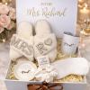 Personalized Luxury Bridal Gift Box with Mrs. Slippers, Tumbler, Jewelry Dish, Satin Sleep Mask and Scrunchie view 2