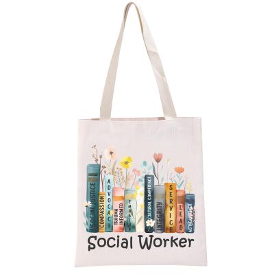 G2TUP Mental Health Advocates Gift Social Worker Tote Bag Therapy Team Handbag Social Justice Gift (Social Worker Design TB)