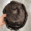 Eversilky Men Wig 0.03mm Ultra Thin Skin Hair System for Men Human Hair Pieces Super Natural Hairline Undetectable V Loop 90% Density Toupee(Medium Brown #4,8x10 inch) view 4