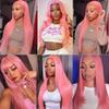 Pink Bundles Human Hair Straight 30 30 30 Inch Light Pink Bundle Human Hair Extension 3 Bundles 50 Gram Per Bundle 150g Total Double Weft Unprocessed Virgin Hair view 3
