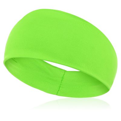 HaiFafafaing 80s 90s Neon Hot Green Headband, Wide Non-slip Sweat Hairbands,Solid Sports Headbands for Glow Party Retro Print Travel Party Yoga Running Fitness